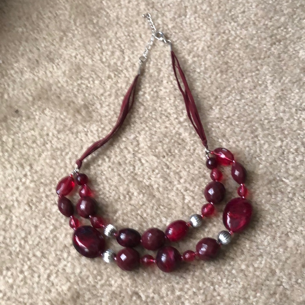 Burgundy necklace